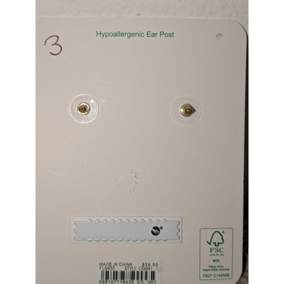 J. Crew Gold Tone Ribbed Square Earrings Shiny Chic Fashion Statement NEW $40 - Picture 4 of 4